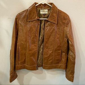 Brown leather jacket